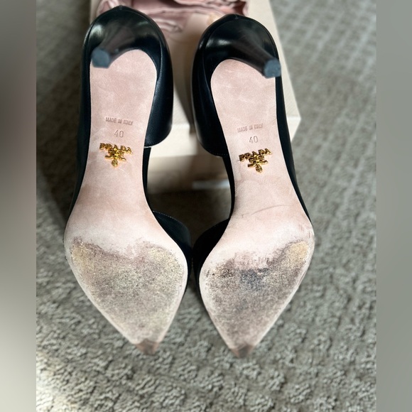 Prada Calzature Donna Nero Vit Lux 3 Heels D’Orsay 40/10 - Picture 7 of 12